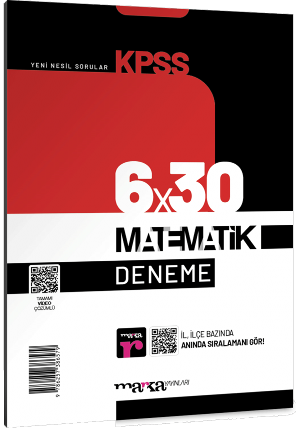 Marka Yayınları KPSS Matematik 6x30 Deneme Tamamı Video Çözümlü