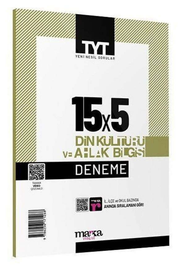 Marka Yayınları TYT Din Kültürü ve Ahlak Bilgisi 15 x 5 Deneme