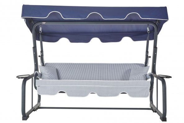 Rubus 4 Kişilik Bahçe Balkon Teras Salıncağı - Lacivert Çizgili - 2