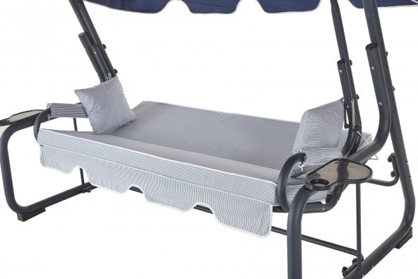 Rubus 4 Kişilik Bahçe Balkon Teras Salıncağı - Lacivert Çizgili - 3