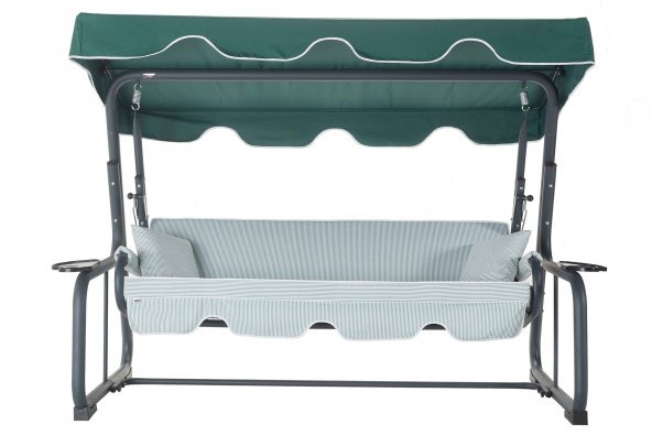Rubus 4 Kişilik Bahçe Balkon Teras Salıncağı - Yeşil Çizgili - 2