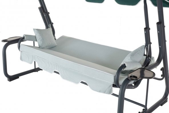 Rubus 4 Kişilik Bahçe Balkon Teras Salıncağı - Yeşil Çizgili - 3