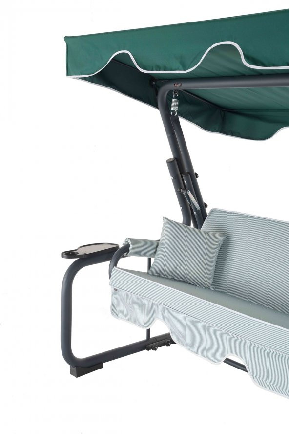 Rubus 4 Kişilik Bahçe Balkon Teras Salıncağı - Yeşil Çizgili - 4