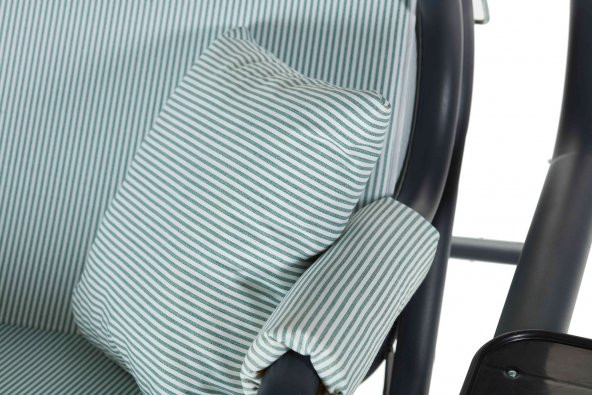 Rubus 4 Kişilik Bahçe Balkon Teras Salıncağı - Yeşil Çizgili - 5