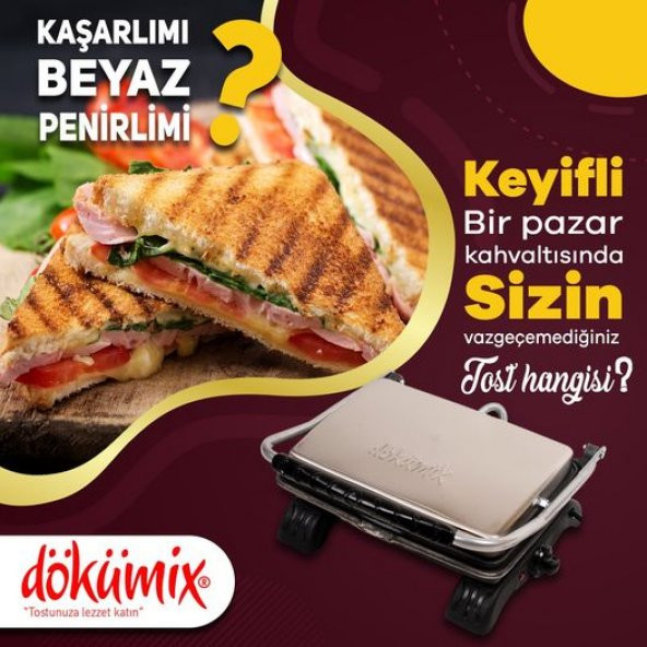 Organik Pik Demir Döküm Tost Makinası Temizleme Fırça Hediyeli - 5
