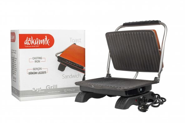 Organik Pik Demir Döküm Kaplamasız& Anti Kanserojen Ev Tipi Tost Makinası DKMX ROSEGOLD 1800W +Fırça - 5