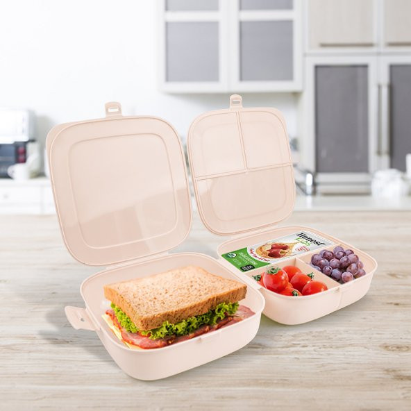 Çift Kapaklı Beslenme Kabı PEMBE