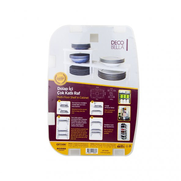 Dolap İçi Düzenleyici Çok Katlı Raf  (1 Adet)