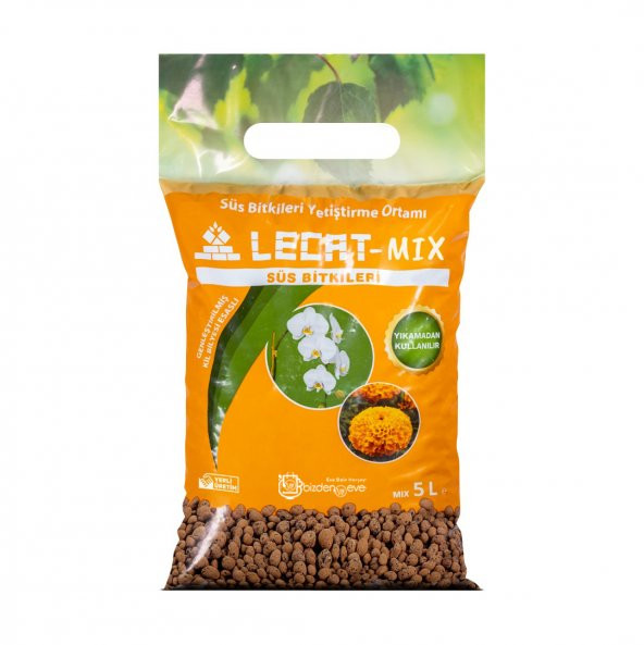 Mix Besin Takviyeli Süs Bitkileri Lecat Genleştirilmiş Hidroton Hidrokültür Kil Bilyesi 5lt - 2