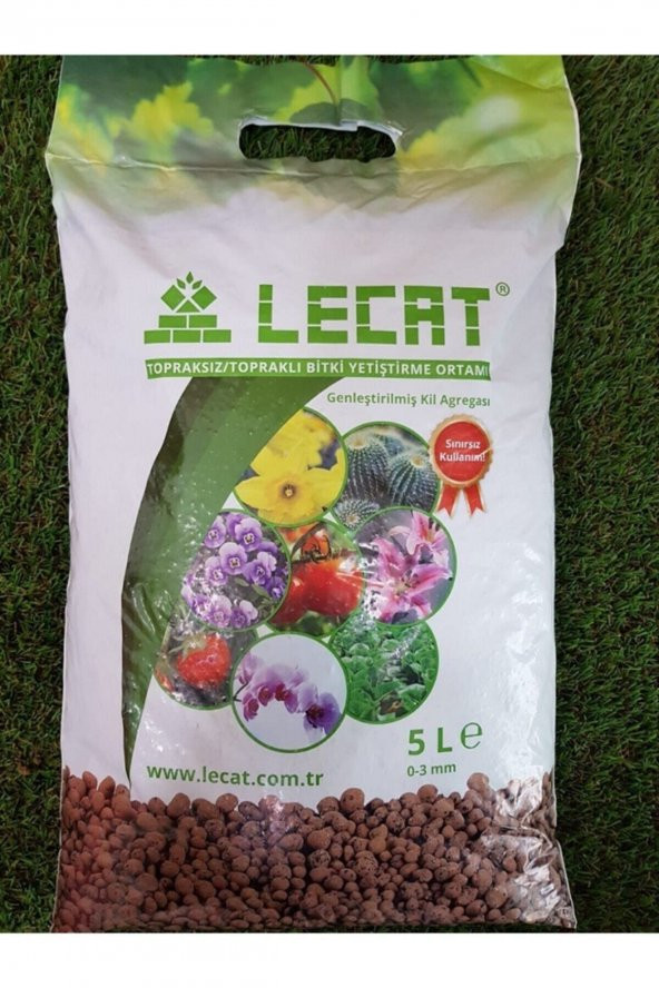 Kil Bilyesi 5 Lt 0-3 Mm Hidroponik Toprak Lecat Kil Bilyesi Hidroton Hidrokültür Toprağı Topraksız