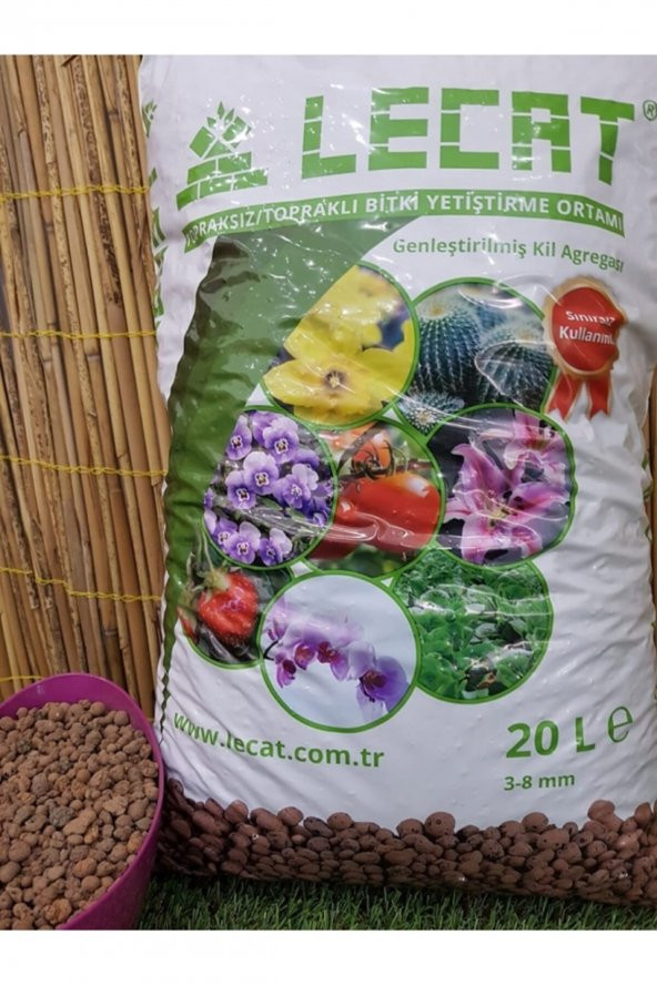 Kil Bilyesi 20 Lt 3-8 Mm Hidroponik Toprak Lecat Kil Bilyesi Hidroton Hidrokültür Toprağı - 2
