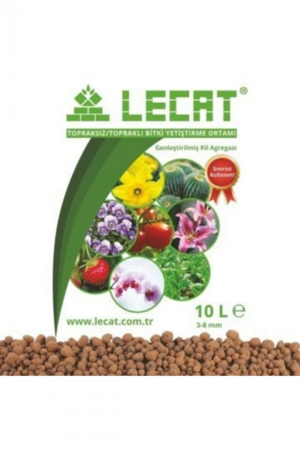 Kil Bilyesi 10 Lt 3-8 Mm Hidroponik Toprak Kil Bilyesi Hidroton Hidrokültür Toprağı