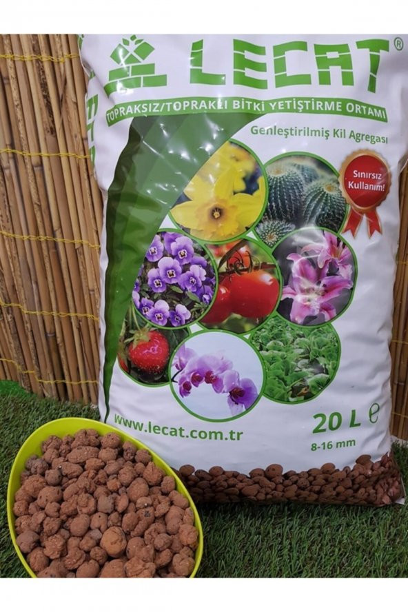 Kil Bilyesi 20 Lt 8-16 Mm Hidroponik Toprak Lecat Kil Bilyesi Hidroton Hidrokültür Toprağı
