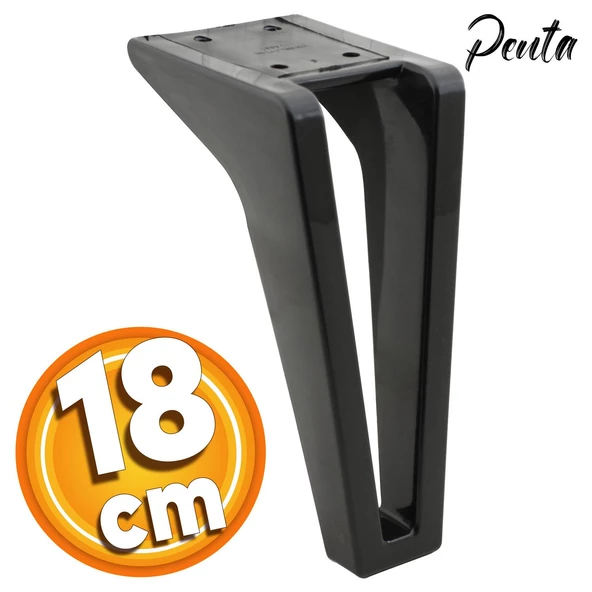 Penta Lüks Mobilya Kanepe Tv Ünitesi Koltuk Ayağı 18 Cm Siyah Konsol Ayakları