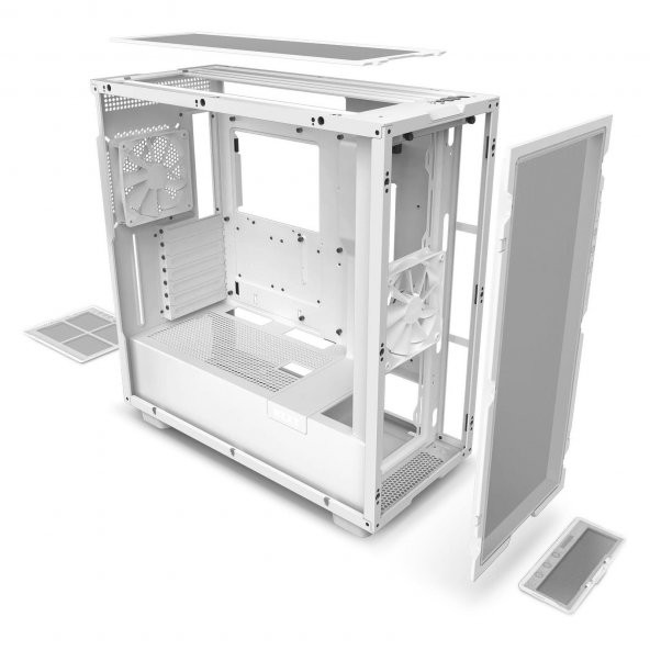 NZXT H7 Flow CM-H71FW-01 Gaming Mid-Tower PC Kasası Beyaz - 4