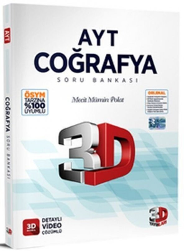 3D Yayınları 2023 AYT Coğrafya Soru Bankası - 1