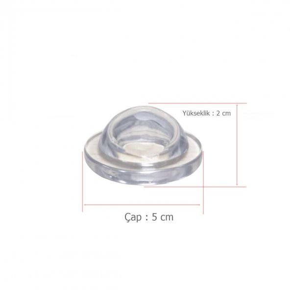 5 Adet Yapışkanlı Kapı Kolu Stoperi Silikonlu Şeffaf Duvar Tamponu - 3