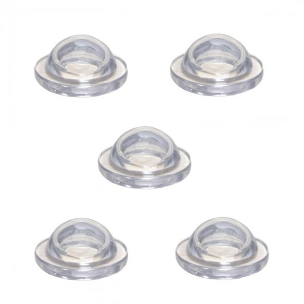 5 Adet Yapışkanlı Kapı Kolu Stoperi Silikonlu Şeffaf Duvar Tamponu - 6