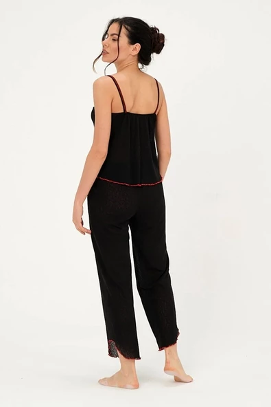 İp Askılı Kadın Pijama Takımı - Çeyizlik Pijama- Sevgililer Günü Özel Serisi - 4