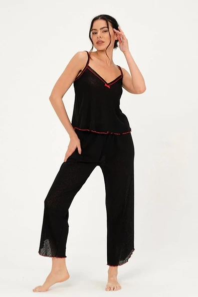 İp Askılı Kadın Pijama Takımı - Çeyizlik Pijama- Sevgililer Günü Özel Serisi - 3
