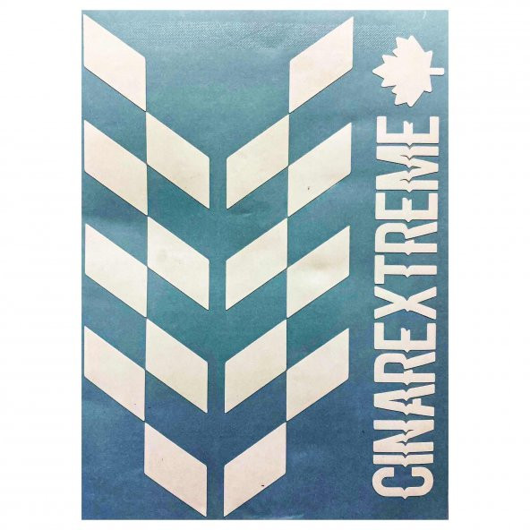 Süt Beyaz Damalı Kask Motosiklet Sticker Takımı Çınar Extreme - 3