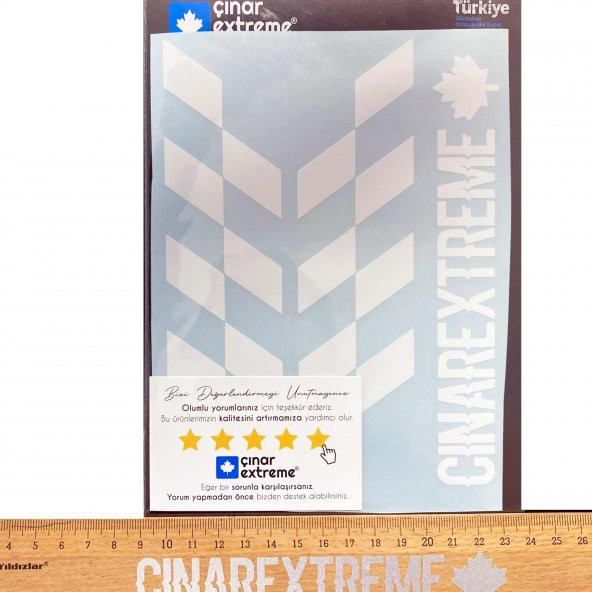 Süt Beyaz Damalı Kask Motosiklet Sticker Takımı Çınar Extreme - 4