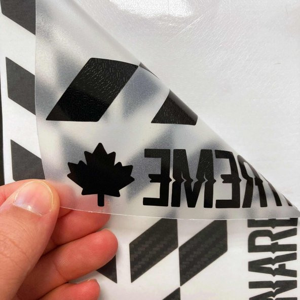 Siyah Karbon Fiber Dokulu Damalı Kask Motosiklet Sticker Takımı Çınar Extreme - 3