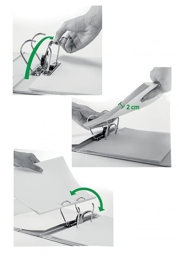 Büro Klasörü Kırmızı Geniş 1 Adet Plastik Geniş Kırmızı Klasör Halkalı Paslanmaz Çelik Klipsli 1 Adet - 6