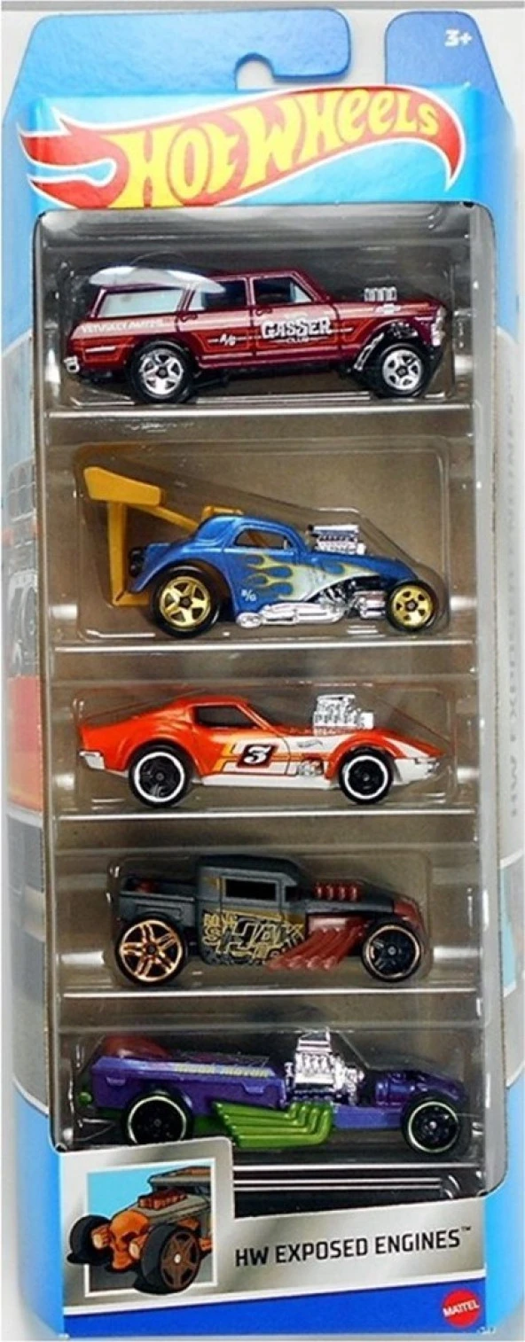 Hot Wheels 5li Araba Seti 01806 HFV90 Hw Exposed Engines