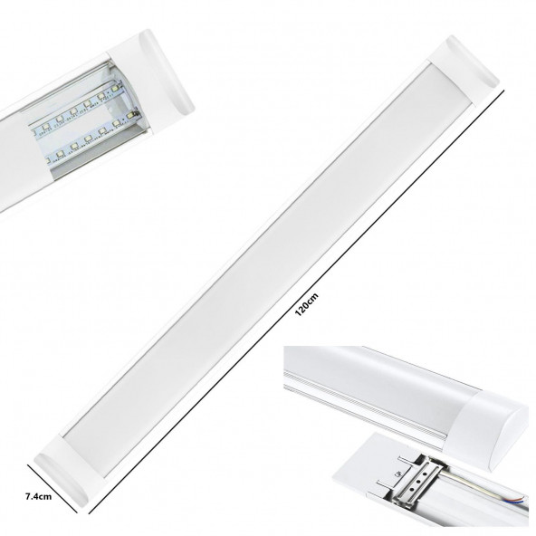 Horoz Elektrik Tetra-36 36 Watt Beyaz Işık Yatay Led Bant Armatür 36w 120cm -2li Paket