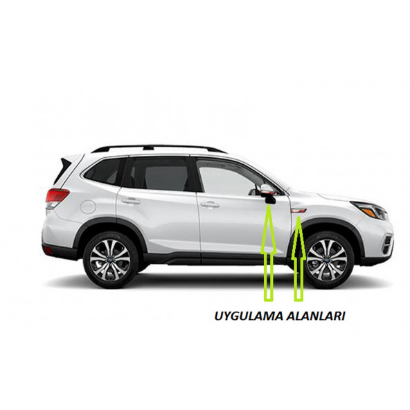Subaru Forester Yan Aynalar Ve Çamurluk Yanı Damla Desen Bıçak Logo Arma Seti - Resim 5