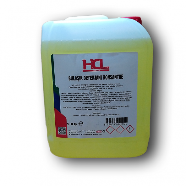 HCL Konsantre Bulaşık Deterjanı Limon Ferahlığı 5Kg