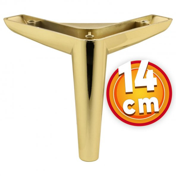 Lüks Mobilya Kanepe Sehpa TV Ünitesi Koltuk Ayağı 14 cm Gold Altın Baza Ayak