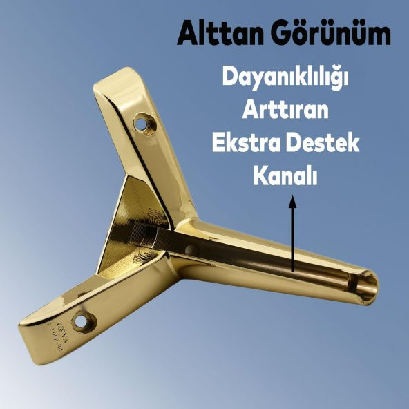 Lüks Mobilya Kanepe Sehpa TV Ünitesi Koltuk Ayağı 14 cm Gold Altın Baza Ayak - 2