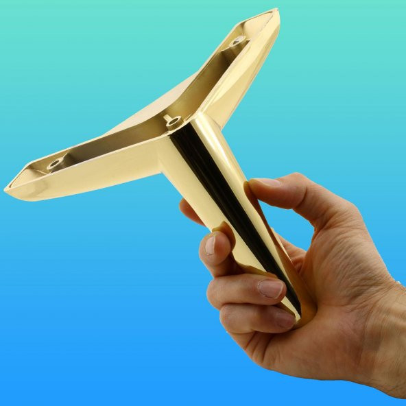 Lüks Mobilya Kanepe Sehpa TV Ünitesi Koltuk Ayağı 14 cm Gold Altın Baza Ayak - 3