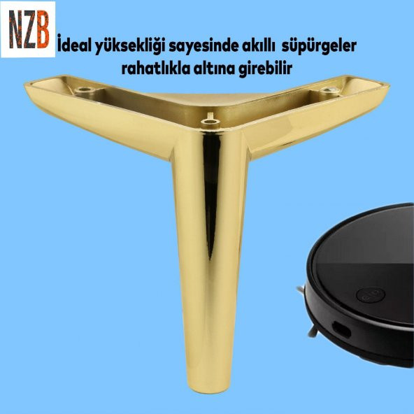 Lüks Mobilya Kanepe Sehpa TV Ünitesi Koltuk Ayağı 14 cm Gold Altın Baza Ayak - 5