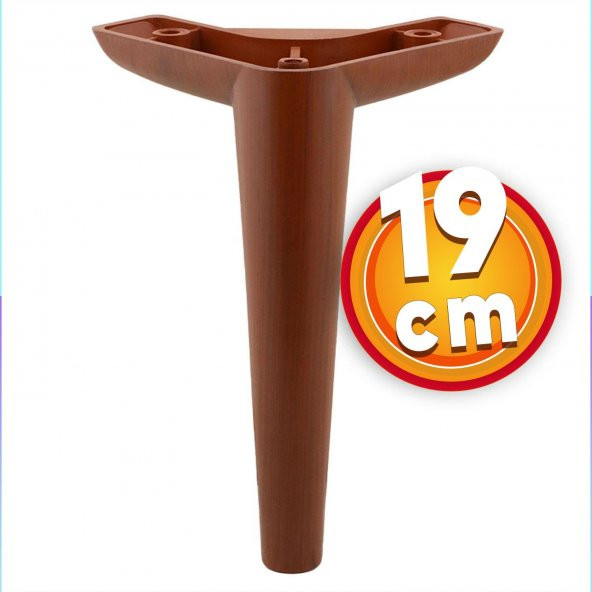 Lüks Mobilya Kanepe Sehpa TV Ünitesi Koltuk Ayağı 19 cm Ahşap Desenli Kahve Baza Ayak