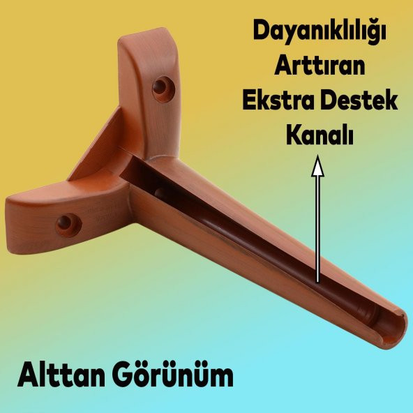 Lüks Mobilya Kanepe Sehpa TV Ünitesi Koltuk Ayağı 19 cm Ahşap Desenli Kahve Baza Ayak - 2