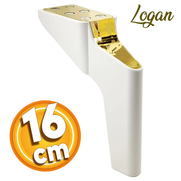 Logan Lüks Mobilya Kanepe Sehpa Tv Ünitesi Koltuk Ayağı 16 Cm Beyaz Gold Baza Ayakları