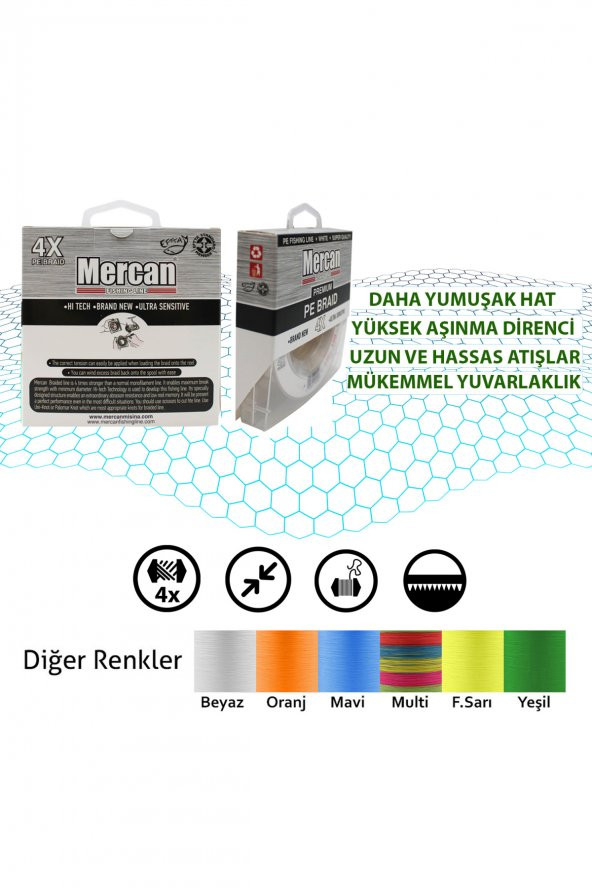 Mercan Pe Örgü Premium 4X ip 300 m Multi Colour Misina - 2
