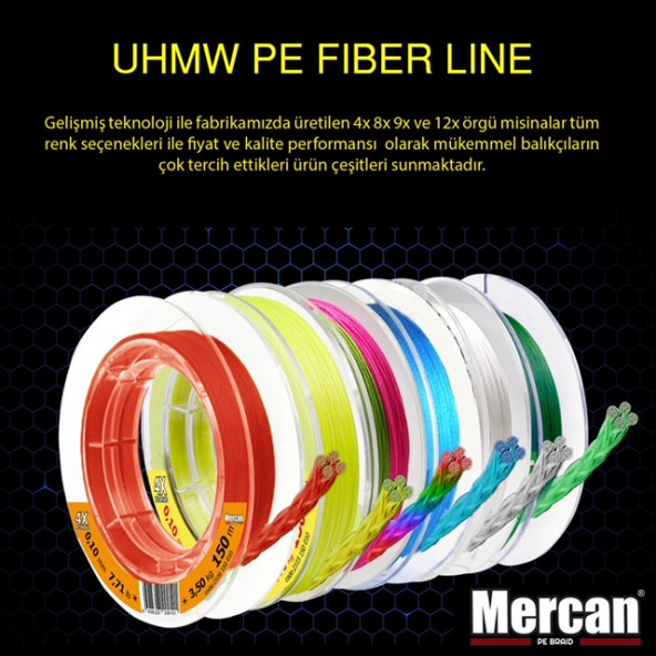 Mercan Platinum PE 4X Örgü İp 150 m Makara Misina - 3