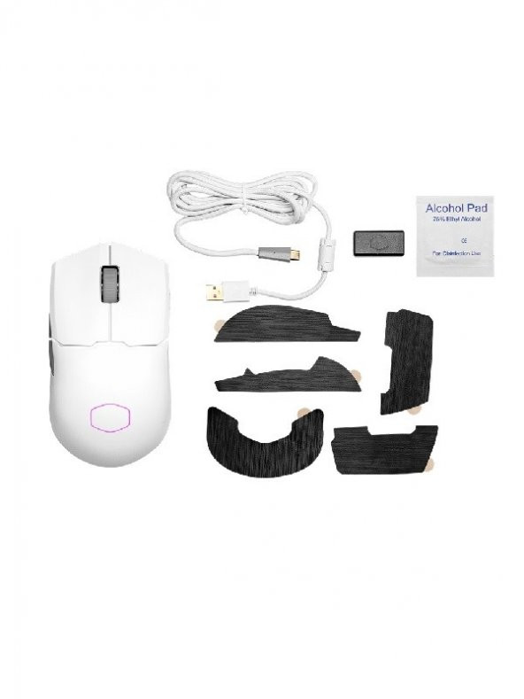 COOLER MASTER MM712 58GR KABLOSUZ 2.4GBT ULTRA HAFİF BEYAZ RGB OYUNCU MOUSE - 5