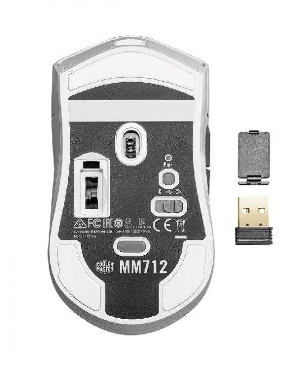COOLER MASTER MM712 58GR KABLOSUZ 2.4GBT ULTRA HAFİF BEYAZ RGB OYUNCU MOUSE - 6