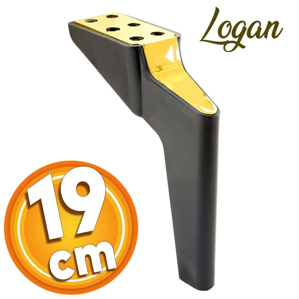 Logan Lüks Mobilya Kanepe Tv Ünitesi Konsol Koltuk Ayağı 19 Cm Siyah Gold Ayakları