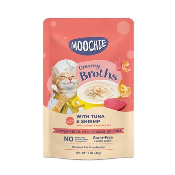 Moochie Parça Ton Balıklı Karidesli Tahılsız Kedi Çorbası 40gr