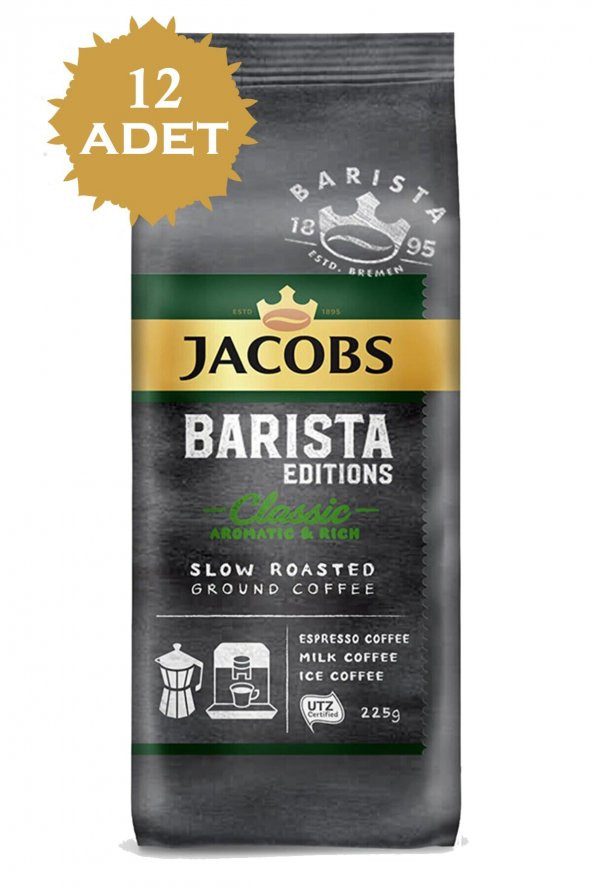 Jacobs Barista Editions Classic Filtre Kahve 225 gr x 12 Adet