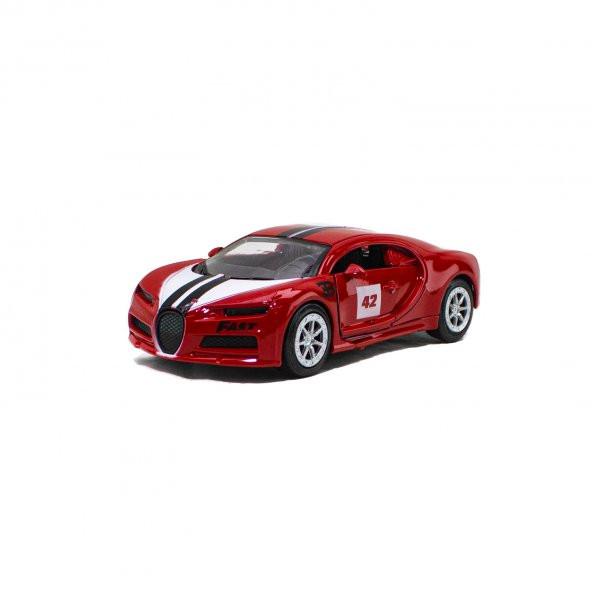 Oyuncak Araba Metal Bugatti Çek Bırak 12 Cm Kırmızı