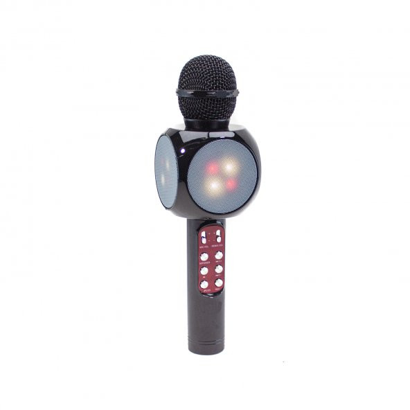 Mikrofon Bluetoothlu Işıklı Şarjlı Süper Karaoke Siyah