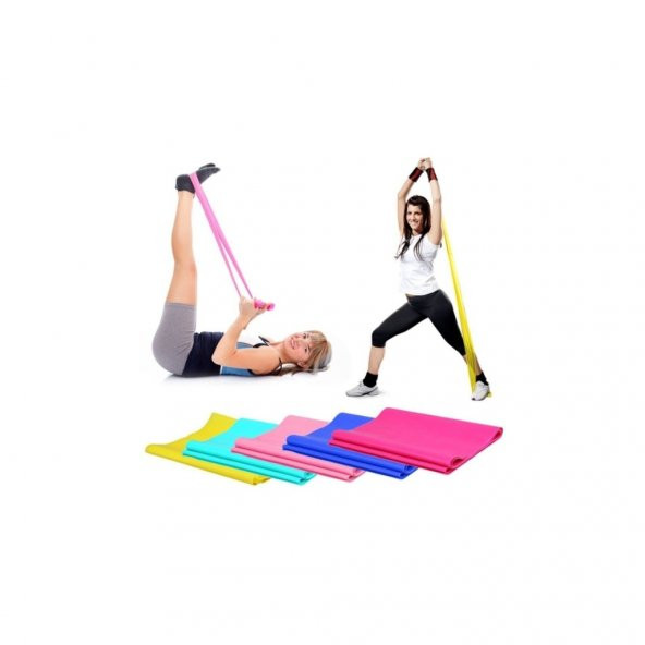 Pilates Bandı Yoga Egzersiz Direnç Lastiği Kuvvet Bandı