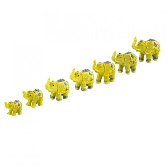 Yedili Fil 7 Adet Fil Dekoratif Fil